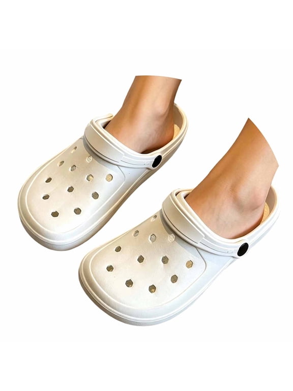 Mens Womens Garden Clogs Solid Color Closed Toe Slide Sandals Lightweight Casual Outdoor Beach Slippers