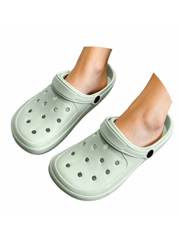 Mens Womens Garden Clogs Solid Color Closed Toe Slide Sandals Lightweight Casual Outdoor Beach Slippers