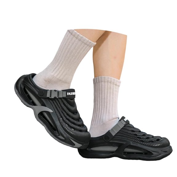Bibifish Mens Womens Garden Clogs Tech Style Thick Sole Adjustable Heel Strap Slide Sandals Outdoor Beach Slippers