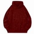 thumbnail image 1 of Bibifish Mens Womens Hoodies Solid Color Double Hooded Long Sleeve Drawstring Sweatshirts Trendy Starry Sky Casual Pullover Tops, 1 of 4