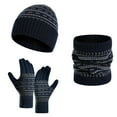 thumbnail image 1 of Bibifish Mens And Womens Knitted Scarf Hat & Gloves Sets Winter Set Knitted Beanie Hat With Neck Warmer & Gloves Warm Cold-Weather Scarf Hat Gloves Sets, 1 of 3