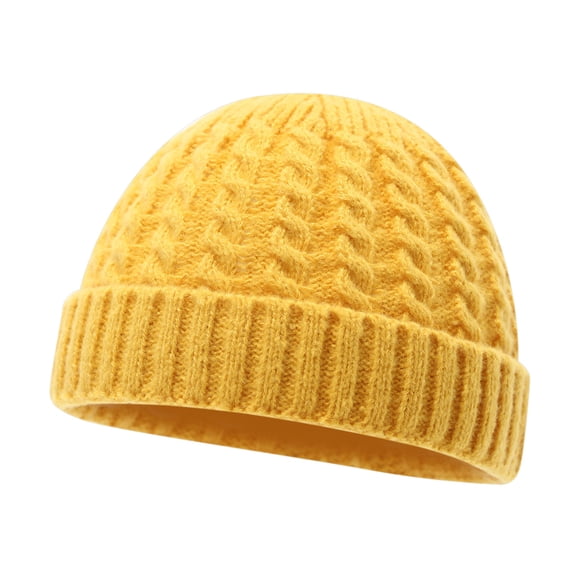 Bibifish Mens Womens Skull Cap Winter Twisted Knit Retro Uncuffed Cold Weather Daily Slouch Beanies
