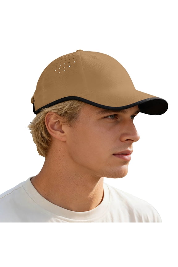 Olive Green Quick-Dry Baseball Cap With Mesh Ventilation Holes Lightweight Adjustable Hiking Running Sports Headwear