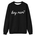 thumbnail image 1 of Bibifish Sweatshirts For Women Fall Funny Boy Mom Letter Print Sweatshirts Casual Long Sleeve Crewneck Midweight Female Tops, 1 of 2