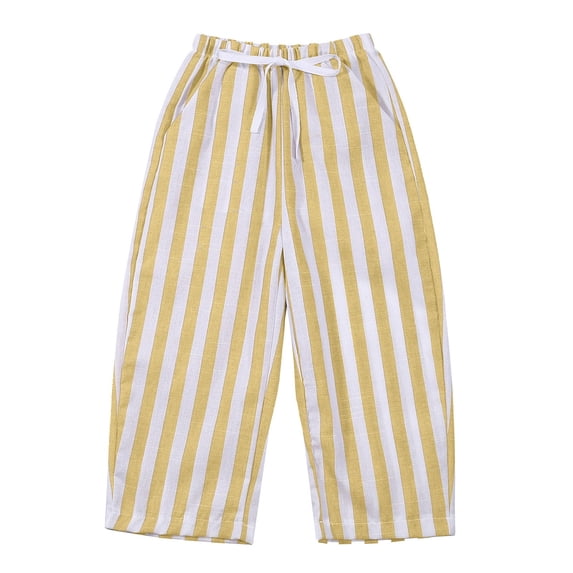 Bibifish Toddler Boys Casual Pants Vertical Stripes Drawstring Elastic Waist Side Pockets Fall Winter for kids