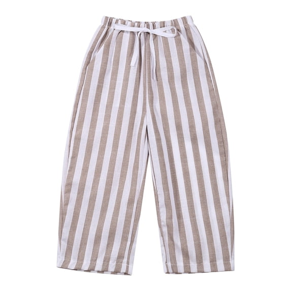 Bibifish Toddler Boys Casual Pants Vertical Stripes Drawstring Elastic Waist Side Pockets Fall Winter for kids