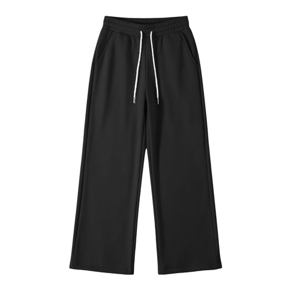 Bibifish Toddler Boys Wide Leg Sweatpants Drawstring Elastic Waist Relaxed Fit Casual Pants with Side Pockets