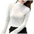 thumbnail image 1 of Bibifish Tshirts For Women Fall Winter Soft Mock Neck Thermal Slim Fit Long Sleeve Tops Stretch Soft Comfy Base Layer Shirts Tops, 1 of 8