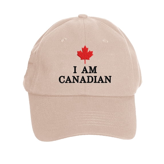 Bibifish Unisex Men Women Baseball Cap Red Maple Leaf "I AM CANADIAN" Print Baseball Cap Adjustable Strap Patriotic Outdoor Activities Sun Protection Cap