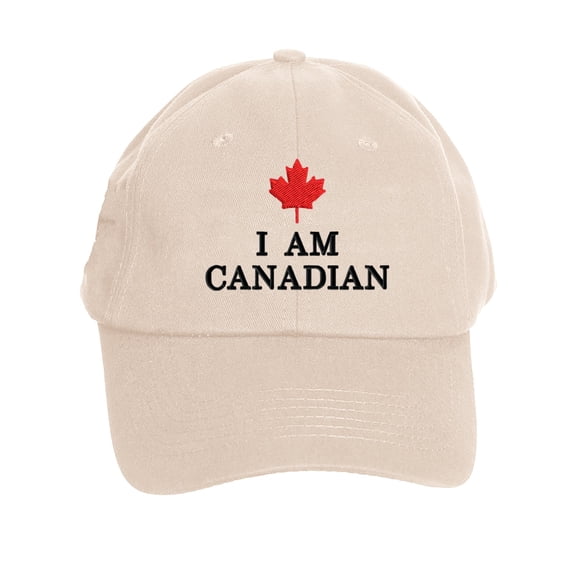 Bibifish Unisex Men Women Baseball Cap Red Maple Leaf "I AM CANADIAN" Print Baseball Cap Adjustable Strap Patriotic Outdoor Activities Sun Protection Cap