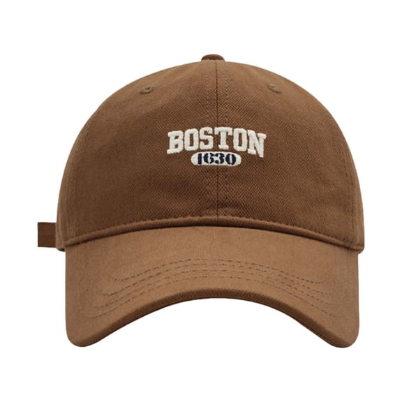 Bibifish Unisex Men Women Beige Baseball Cap BOSTON 1630 Embroidered Logo Cap Soft Lightweight Breathable Casual Daily Commute Outdoor Sun Protection Cap