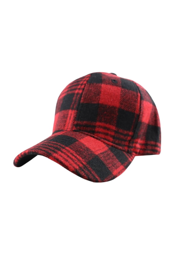 Unisex Men Women Black & White Plaid Wool Baseball Cap Warm Fabric Adjustable Strap Hat Casual Fall Winter Daily & Outdoor Leisure Sun Protection Cap
