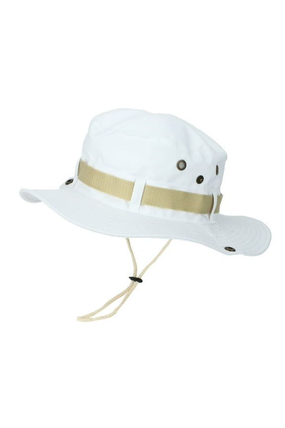 Unisex Men Women Boonie Hat Adjustable Strap & Brass Buttons Lightweight Bucket Hat Breathable Outdoor Camping Hiking Sun Protection Cap