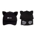 thumbnail image 1 of Bibifish Unisex Men Women Cat Ear Baseball Cap With Sunglasses Cotton Novelty Sun Protection Cap Adjustable Strap Casual Outdoor & Leisure Cap, 1 of 3