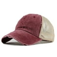 thumbnail image 1 of Bibifish Women Baseball Hats Distressed Frayed Edge Washed Trucker Hats, 1 of 8