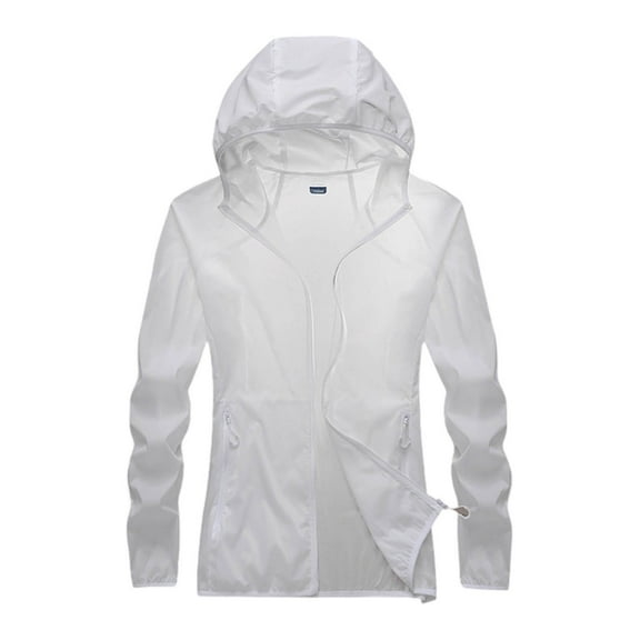 Bibifish Women Jackets Lightweight Zip Up Hooded Jackets With Pockets Outdoor Travel Summer Shielding Windproof Thin Layer Raincoats