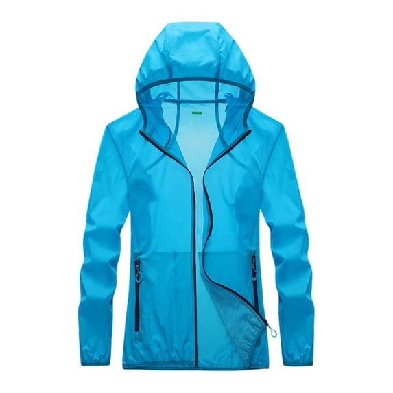 Bibifish Women Jackets Lightweight Zip Up Hooded Jackets With Pockets Outdoor Travel Summer Shielding Windproof Thin Layer Raincoats