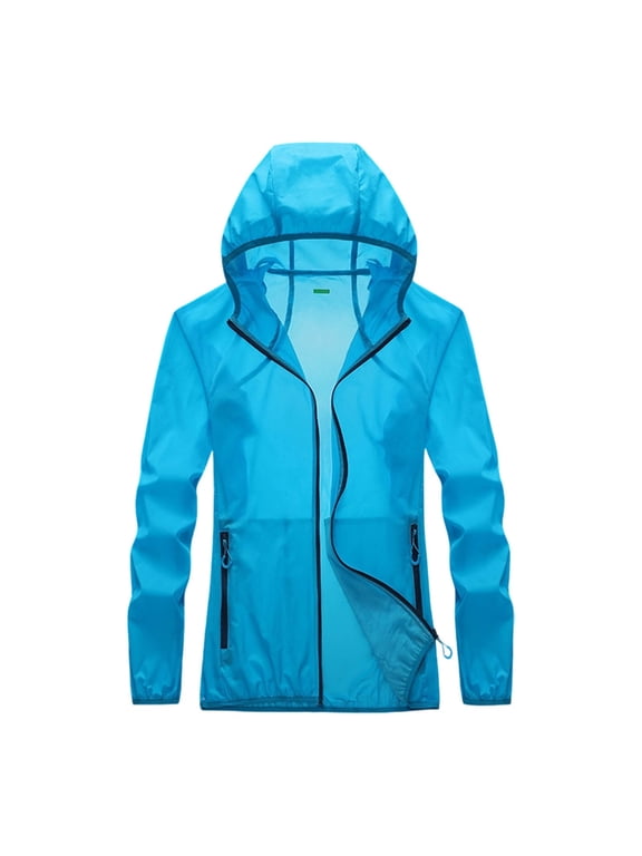 Women Jackets Lightweight Zip Up Hooded Jackets With Pockets Outdoor Travel Summer Shielding Windproof Thin Layer Raincoats