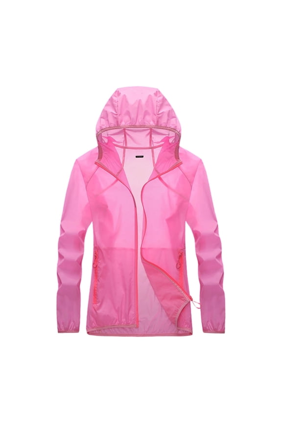 Women Jackets Lightweight Zip Up Hooded Jackets With Pockets Outdoor Travel Summer Shielding Windproof Thin Layer Raincoats