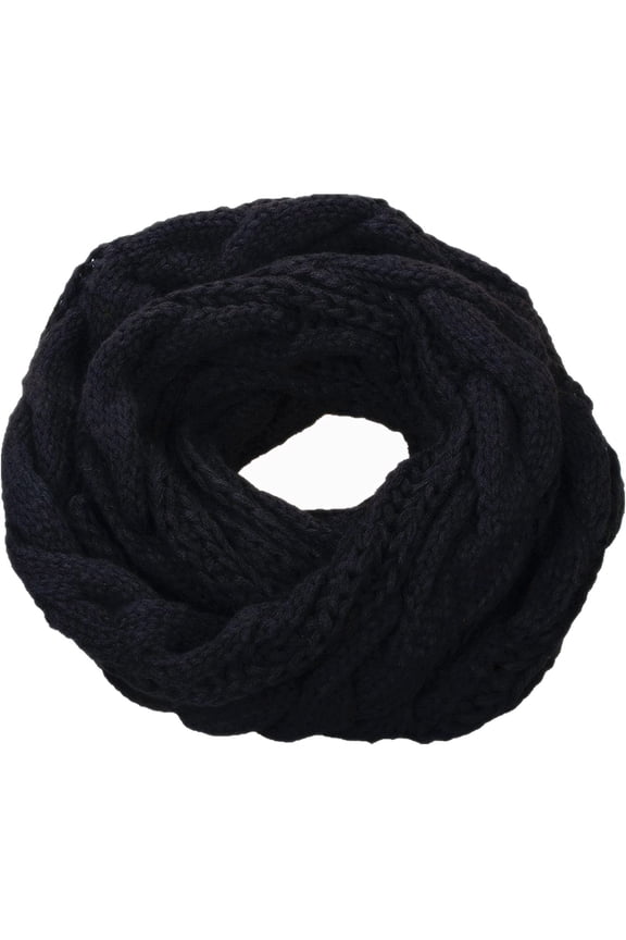 Women'S Infinity Scarf Cute Solid Color Knitted Loop Scarf Styling Winter Outdoor Themed Cozy Warm Neck Warmer For Ladies