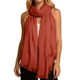 thumbnail image 1 of Bibifish Women'S Scarf Solid Color Fringe Trim Lightweight Long Scarf All-Season Comfort Trendy Daily Outfits Soft Comfy Ladies Wrap Scarf, 1 of 5