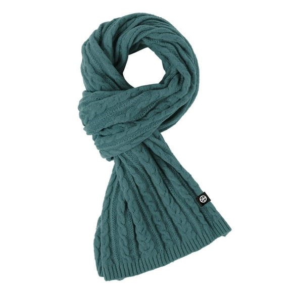 Bibifish Women'S Scarf Solid Color Retro Cable Knitt Long Scarf Soft Cozy Winter Cold Weather Outdoor Warm Cape Knitted Long Scarf