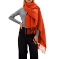 thumbnail image 1 of Bibifish Womens Scarf Trendy Solid Color Winter Thickened Long Scarf With Fringes Soft Breathable Comfy Daily Wear Elegant Scarf, 1 of 5