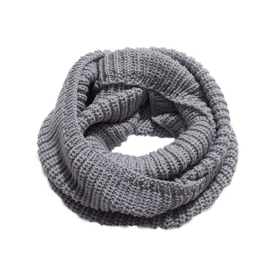 Bibifish Women'S Scarf Trendy Solid Color Knitted Infinity Scarf Ribbed Knitted Cozy Winter Styling Cold Weather Neck Warmer For Ladies