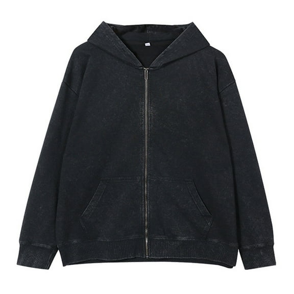 Bibifish Women'S Zipper Hoodies Vintage Fleece Hoodies Sweatshirts With Distressed Wash Heavyweight Tops For Everyday Wear