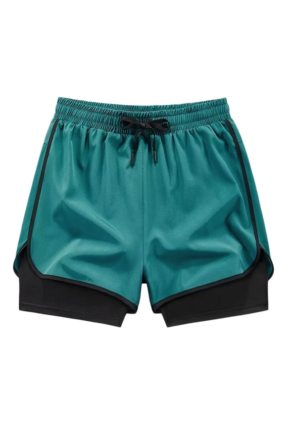 Women's 2-In-1 Shorts Double Layer Unisex Couple Running Outdoor Shorts Workout Shorts