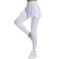 thumbnail image 1 of Bibifish Women's Black Skirted Leggings Solid Color Pleated Sports Tennis Skirt Pants High Waist Lifting Yoga Skirt Training Badminton Skirt, 1 of 6