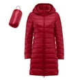thumbnail image 1 of Bibifish Women's Down Jackets Hooded Zip Up Down Jackets Packable Lightweight Winter Warm Puffer Coats Long Windproof Quilted Outerwear, 1 of 5
