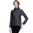 thumbnail image 1 of Bibifish Women's Down Jackets Lightweight Packable High Collar Zip Jackets Stain-Resistant Slim Fit Warm Winter Wear Portable Travel Coats, 1 of 5
