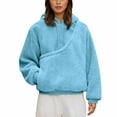 thumbnail image 1 of Bibifish Women's Hoodie Fluffy Fleece Pet Pouch Pocket Drawstring Hood Soft Warm Oversized Fit Casual Indoor Lounging Cozy Stylish Hoodies, 1 of 9