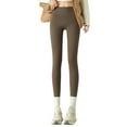 thumbnail image 1 of Bibifish Women's Leggings Lined High Waisted Leggings Elastic Waist Slim Fit Full Length Breathable Casual Daily Wear Leggings, 1 of 4