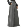 thumbnail image 1 of Bibifish Women's Palazzo Pants Solid Color Wide Leg Pants High Waisted Smooth Flowy Loose Fit Trendy Wear Pants With Belted Waist, 1 of 5