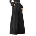 thumbnail image 1 of Bibifish Women's Palazzo Pants Solid Color Wide Leg Pants High Waisted Smooth Flowy Loose Fit Trendy Wear Pants With Belted Waist, 1 of 6
