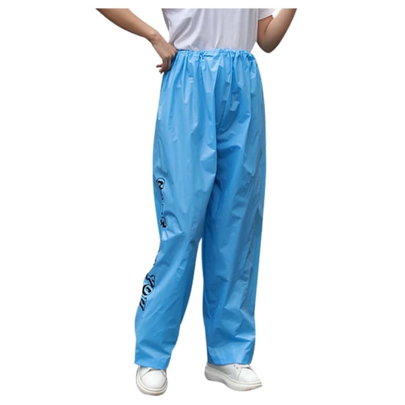 Bibifish Women's Pants Solid Elastic Waist Rain Pants Waterproof Portable Rain Pants Hiking Outing Outdoor Activities Pants