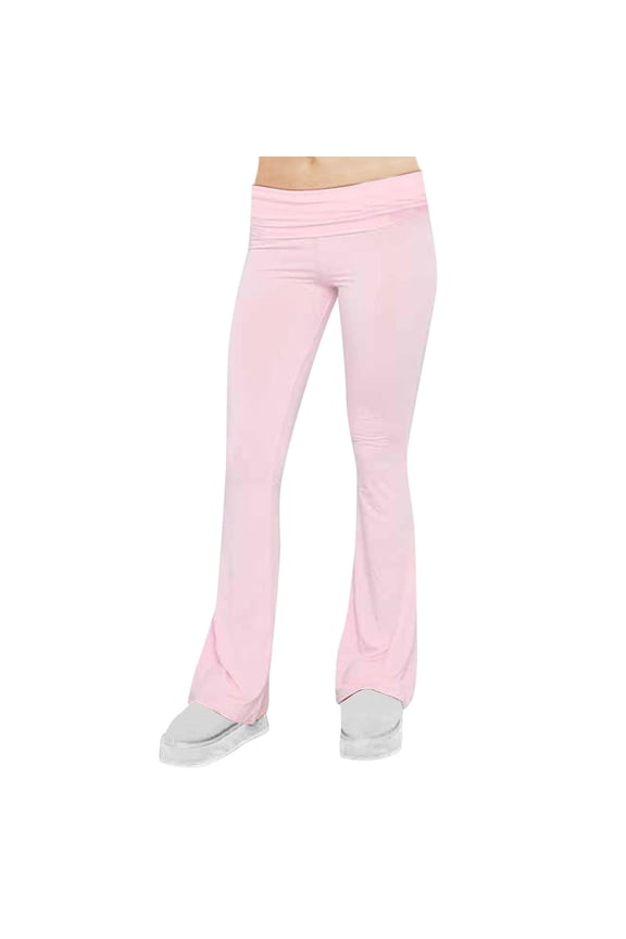 Women's Pants Spring Fall Solid Comfy Slim Fit Low Waisted Flare Pants Stylish Casual Daily Wear Trendy Bottoms