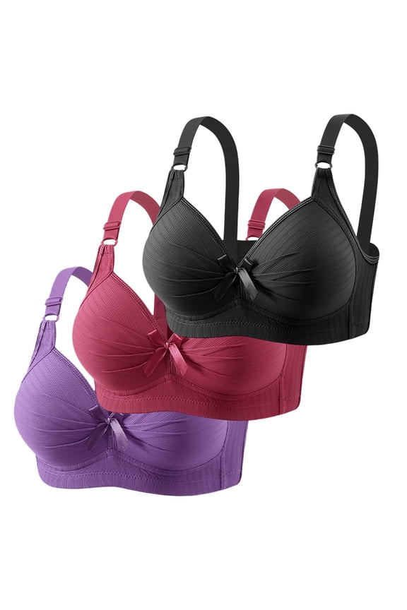 Women's T-Shirt Bras Adjustable Straps Padded Full Coverage Supportive Bras Everyday Leisure Comfort Wear Dress Daily Bras 3pc