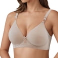 thumbnail image 1 of Bibifish Women's T-Shirt Bras Deep V Adjustable Straps Padded Molded Cup Wireless Bras Everyday Dress Leisure Wear Daily Bras, 1 of 4