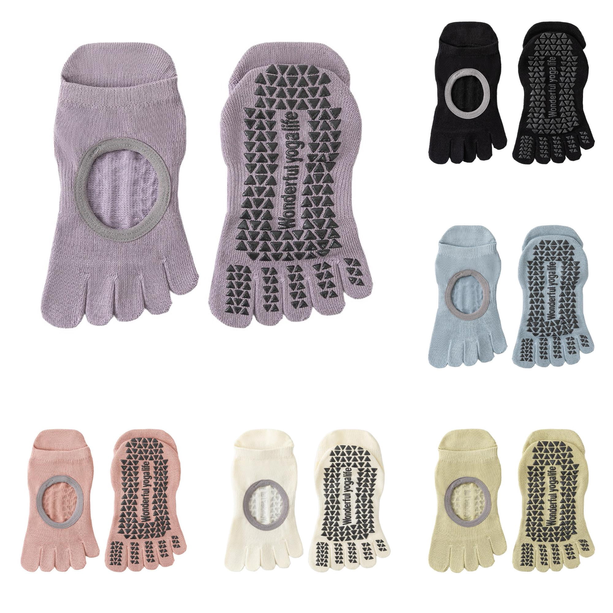 Bibifish Women's Toe Separator Yoga Socks Grip Socks with Silicone ...