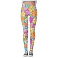 thumbnail image 1 of Bibifish Women's Yoga Pants Retro Floral Yoga Pants MultiColor Flower Print High Waist Yoga Pants Stretchy Outdoor Sports Cheerful Leggings, 1 of 5