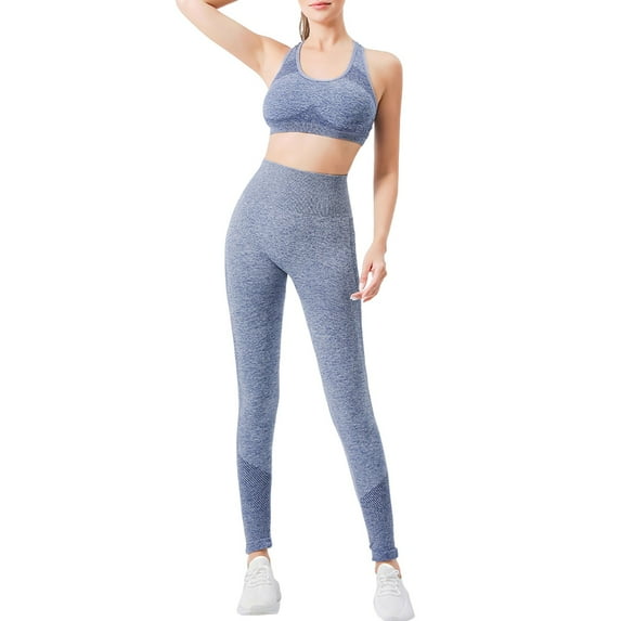Bibifish Womens 2 Pc Sports Sets Black Racerback Crop Tops & Leggings Breathable Quick Dry Yoga Fitness Daily Cute Yoga Sports Sets