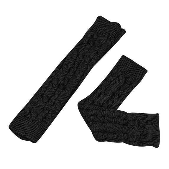 Bibifish Womens Arm Warmers Winter Warm Knitted Gloves With Cable Knit Pattern Solid Color Soft Comfy Daily Wear Outdoor Activities Gloves