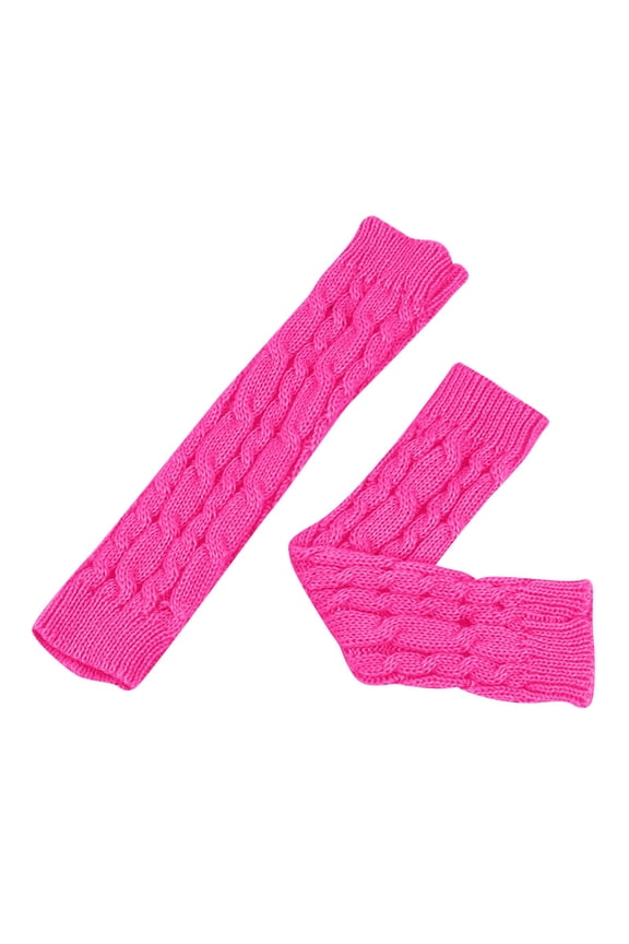 Womens Arm Warmers Winter Warm Knitted Gloves With Cable Knit Pattern Solid Color Soft Comfy Daily Wear Outdoor Activities Gloves