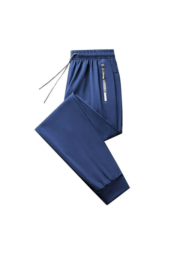 Womens Athletic Pants Elastic Waist Ankle Length Relaxed Fit Solid Color Side Zip Pockets Drawstring Hem Detail Street-Ready Casual Lazy Days At Home Trendy Pants