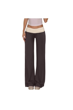 Womens Athletic Pants Low Rise Color Block Wide Leg Everyday Summer Winter Training Pants