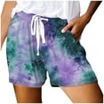 thumbnail image 1 of Bibifish Womens Athletic Shorts All Day Comfort Printed Mesh Pocket Elastic Drawstring Waist Relaxed Workout Shorts, 1 of 5