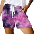 thumbnail image 1 of Bibifish Womens Athletic Shorts All Day Comfort Printed Mesh Pocket Elastic Drawstring Waist Relaxed Workout Shorts, 1 of 5